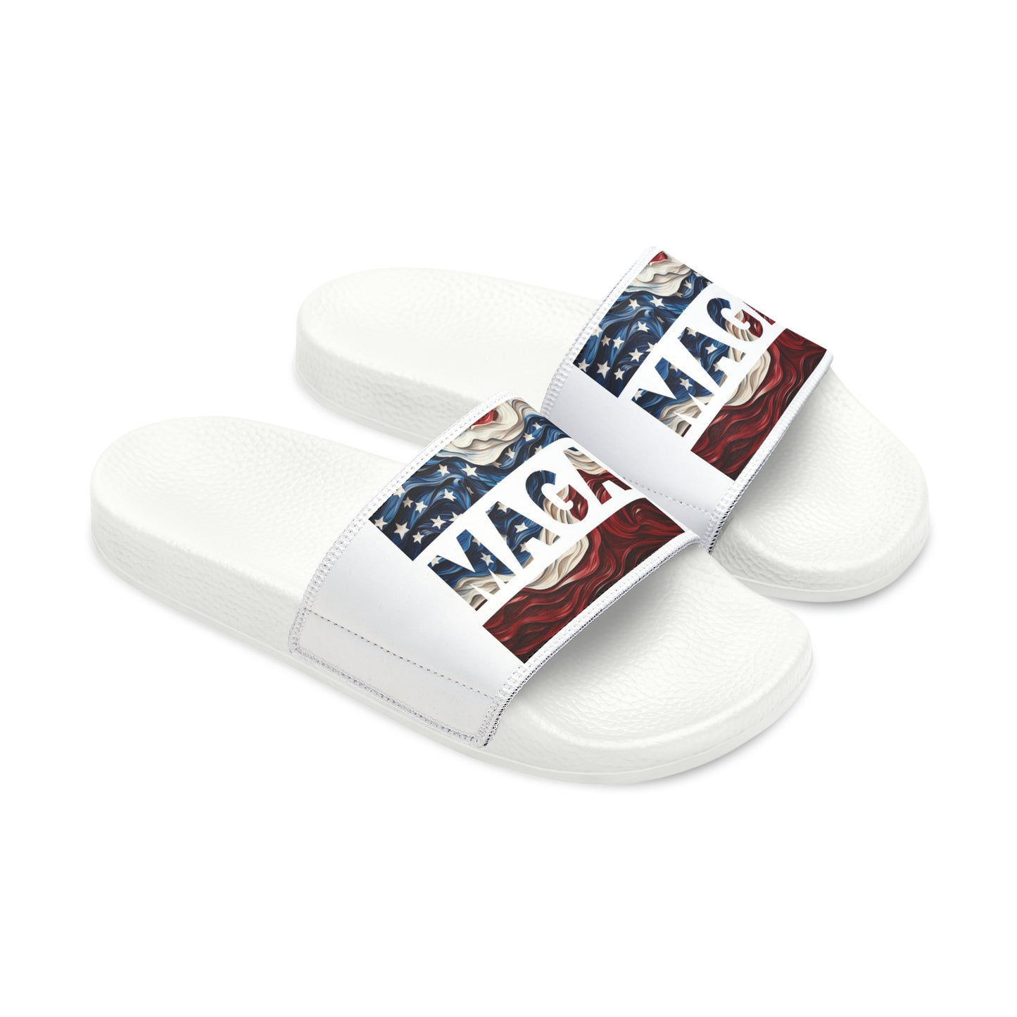 Bequeme PU-Sandalen MAGA für Herren in Rot, Weiß und Blau von Trump