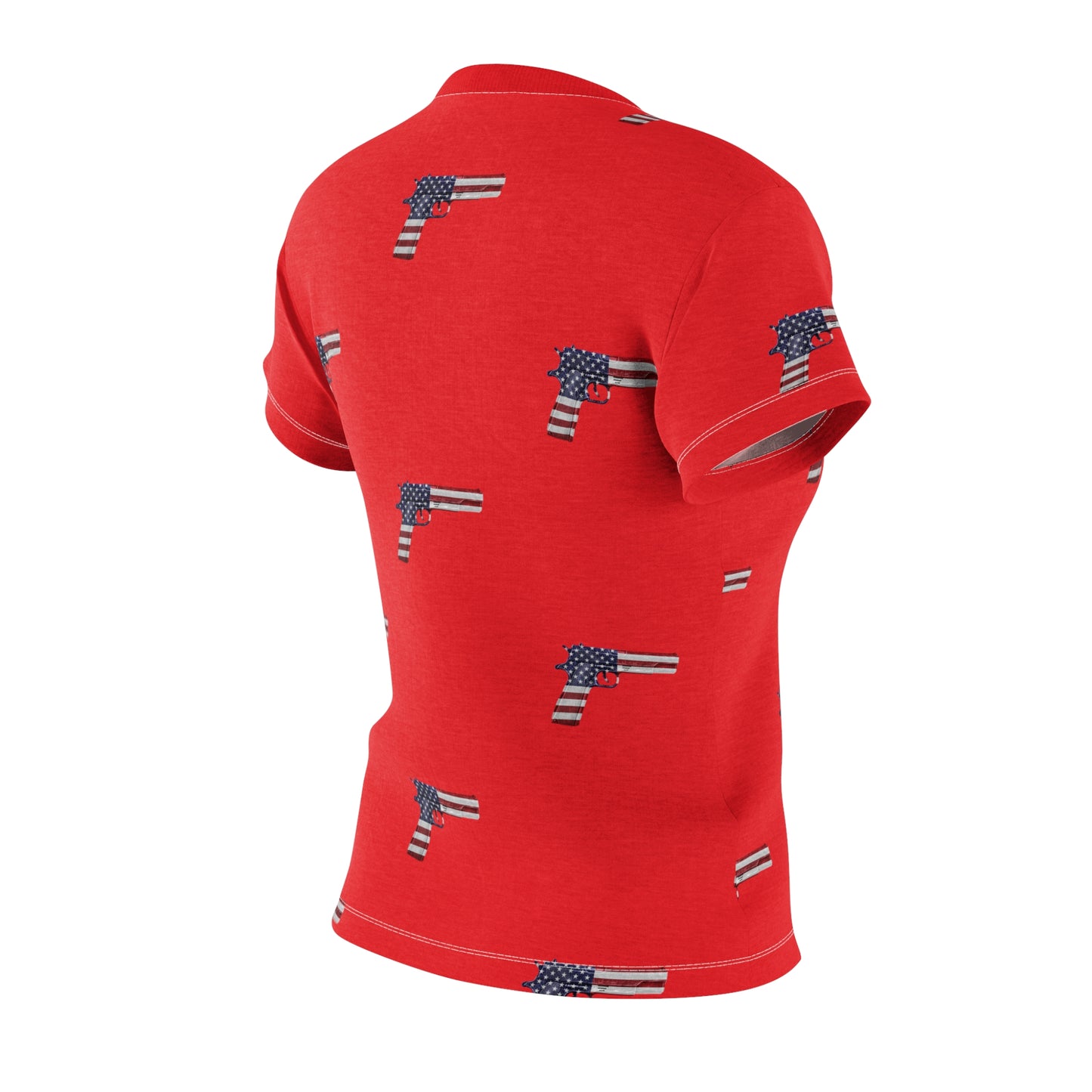 Red American Flag Pistol Women's Cut & Sew Tee 2A