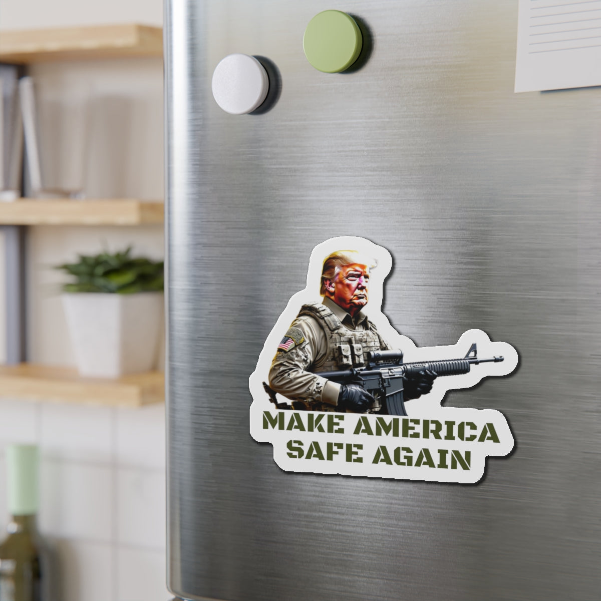 Make America Safe Again Military Trump Die-Cut Magnet