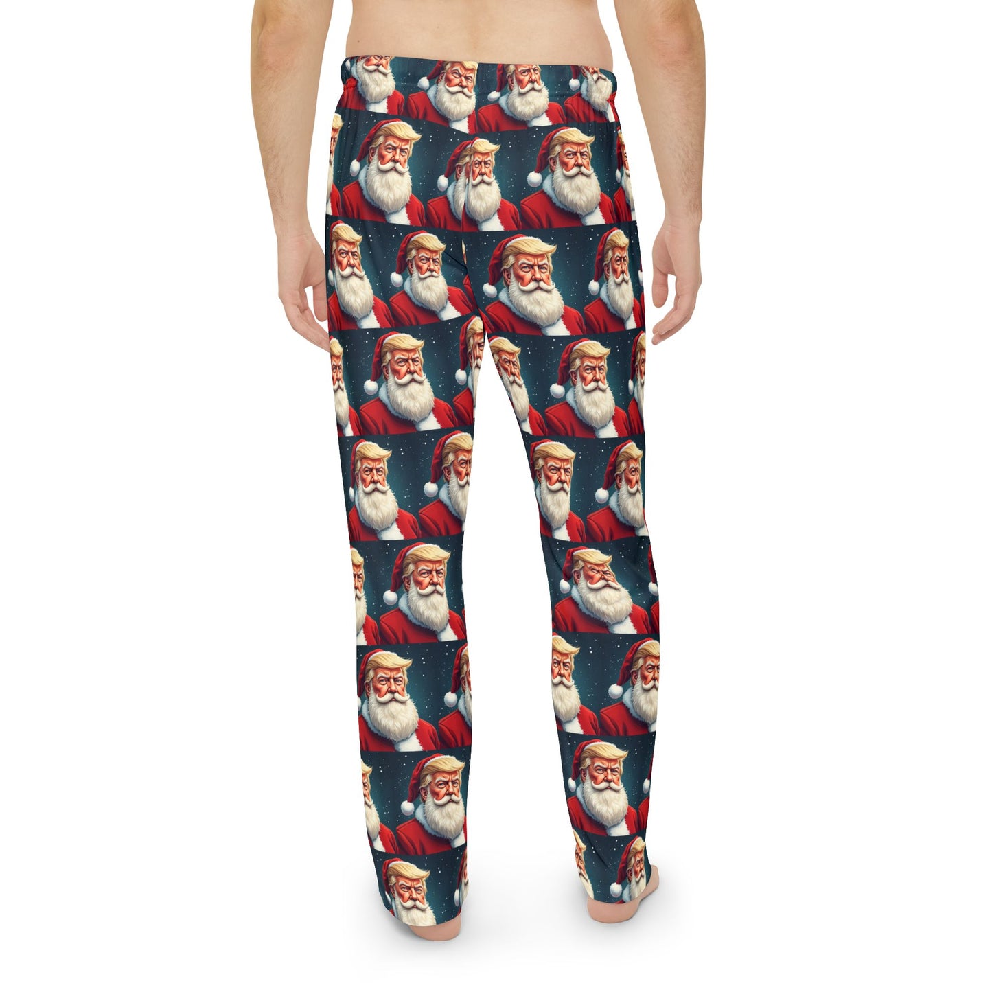 Santa Trump Style MAGA Christmas Men's Polyester Lounge Comfy Pajama Pants