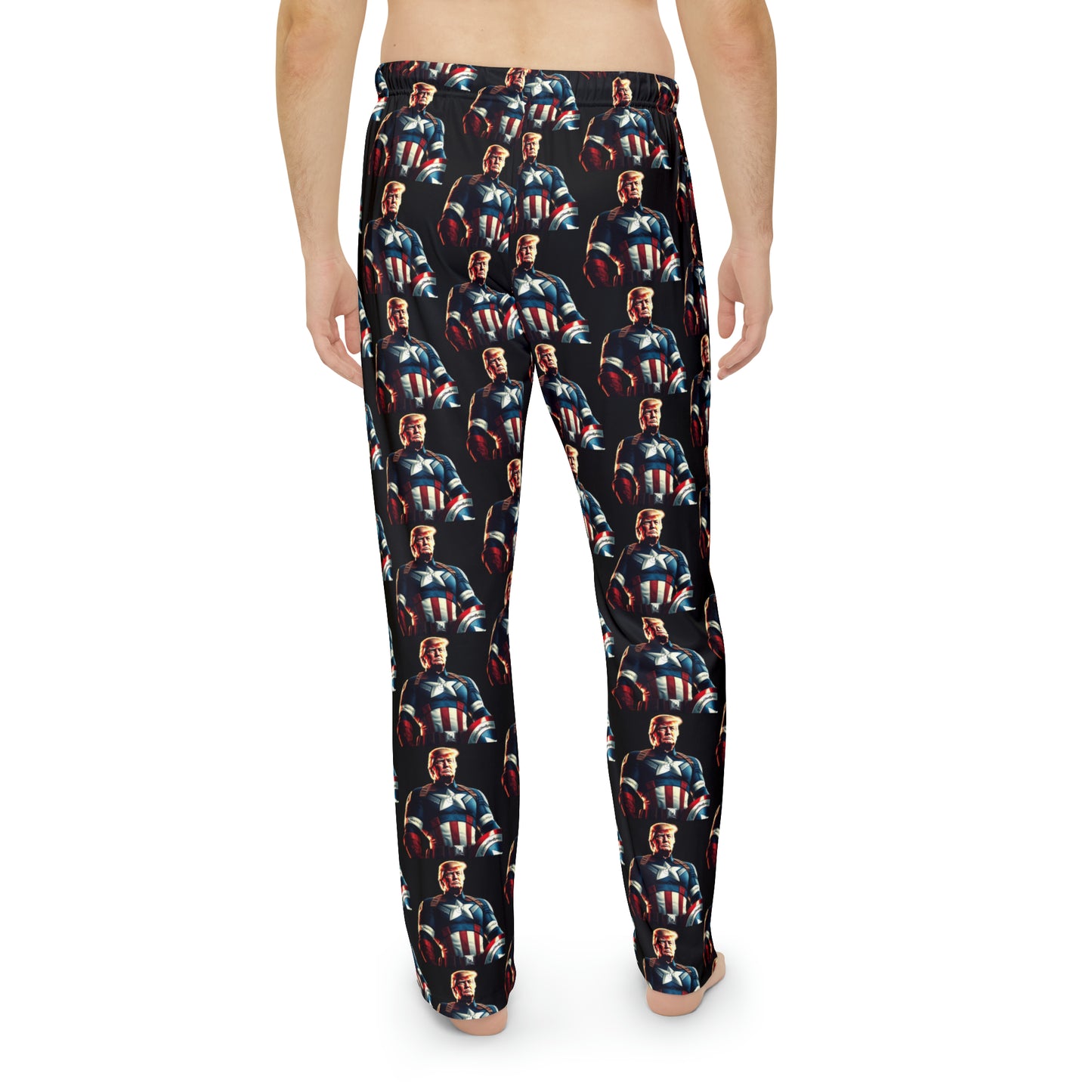 Captain Trump America Black Men's Polyester Lounge Comfy Pajama Pants