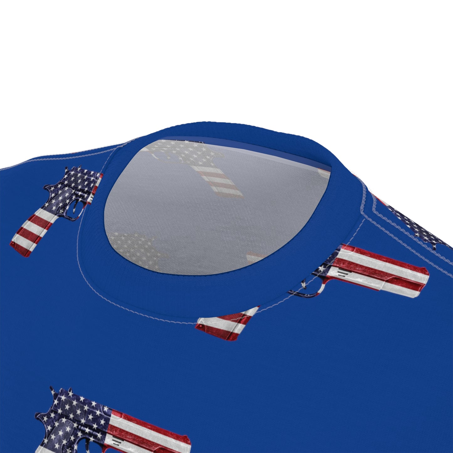 American Flag Red White and Blue Pistol 2A Unisex Athletic Cut & Sew Soft Tee