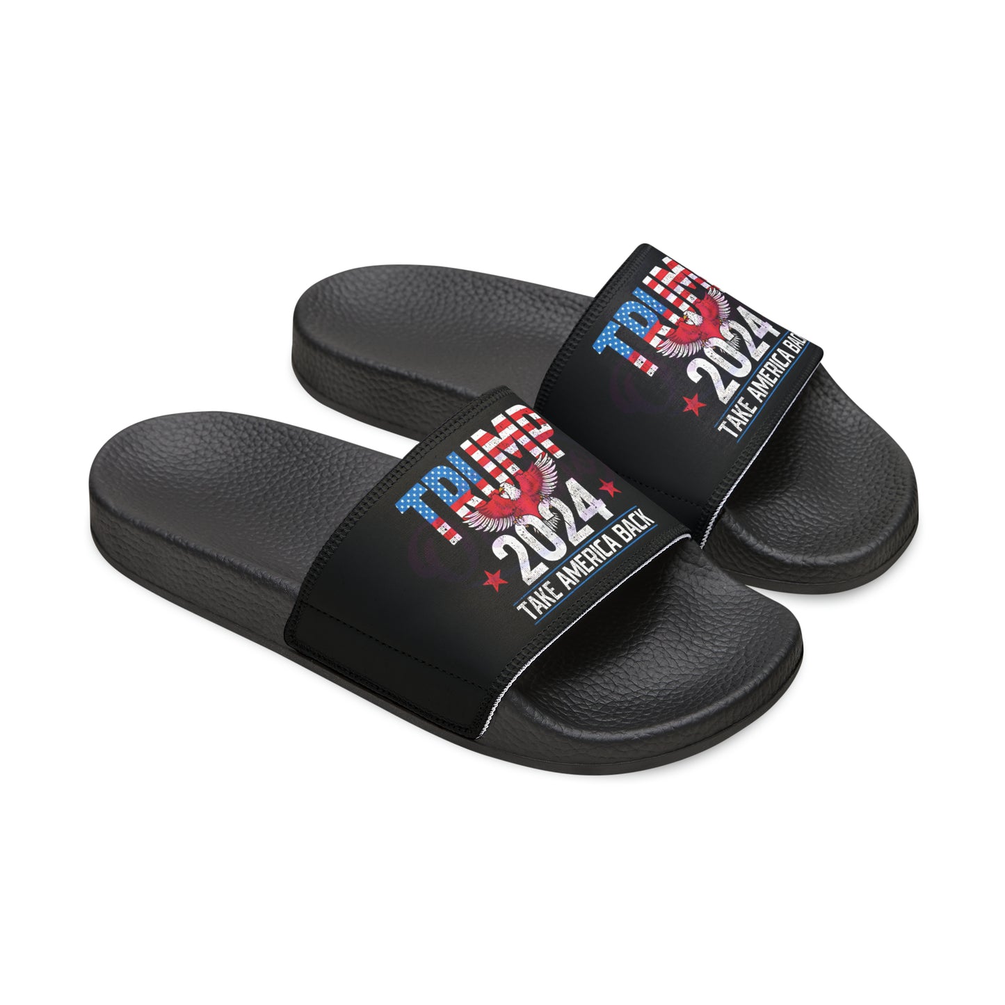 Men's Trump 2024 Take America Back MAGA Comfy PU Slide Sandals