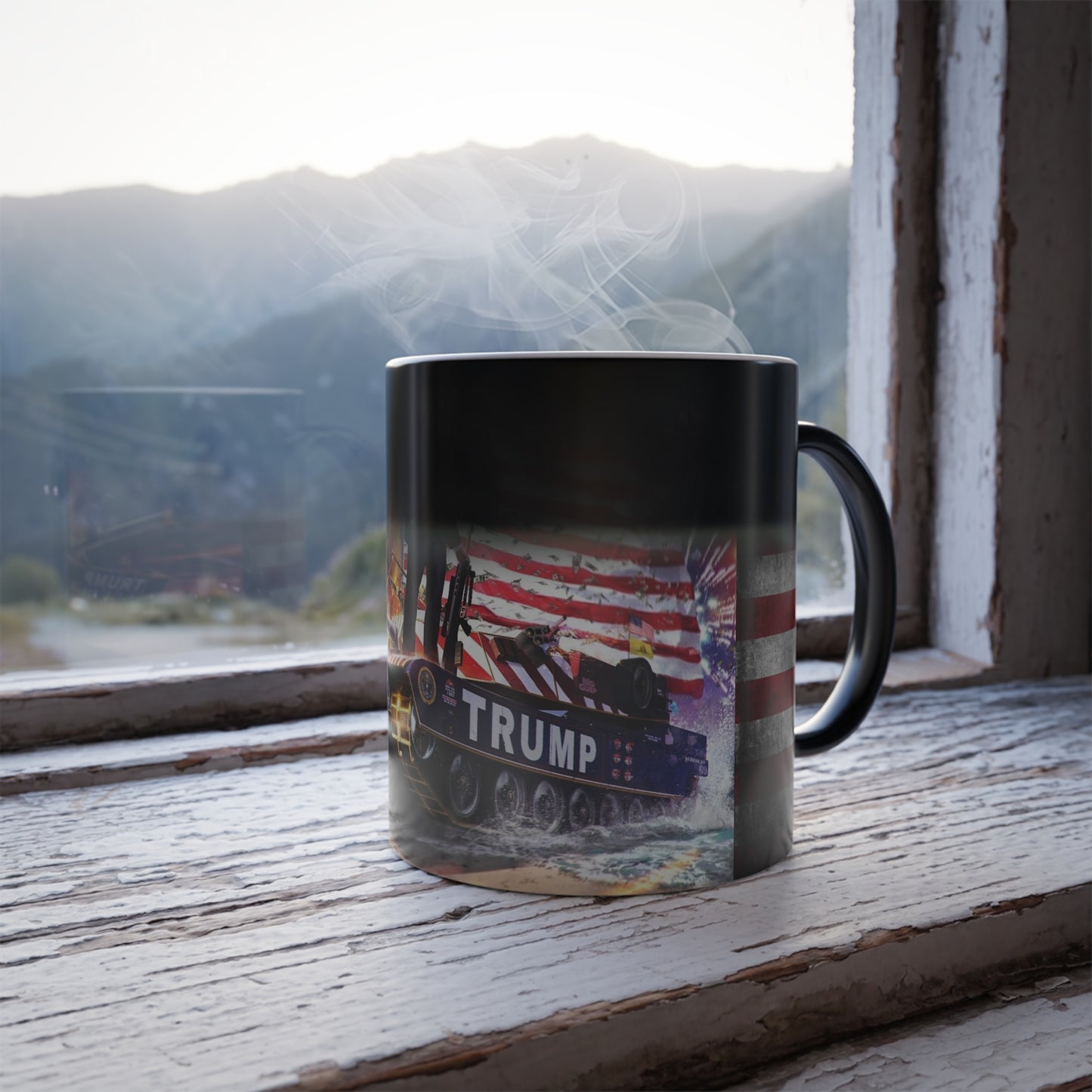 Color Morphing Trump the Warrior Hitzereagierende Kaffeetasse 11oz