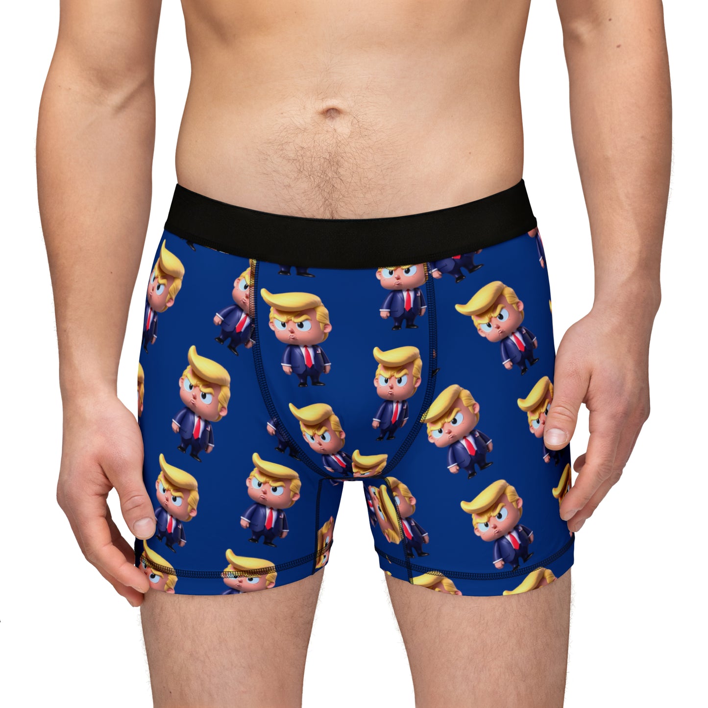 Cartoon Little Trump Blue All over Print Men's Boxer Briefs