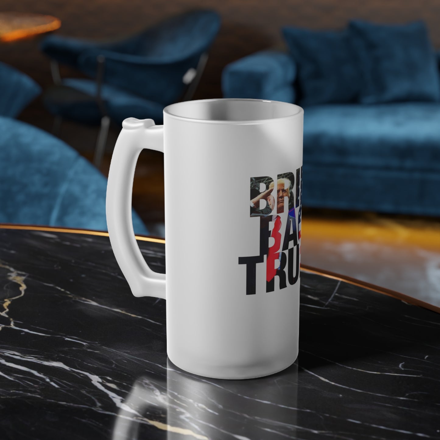 Bring Back Trump Frosted Glass Beer Pint 16oz Mug MAGA