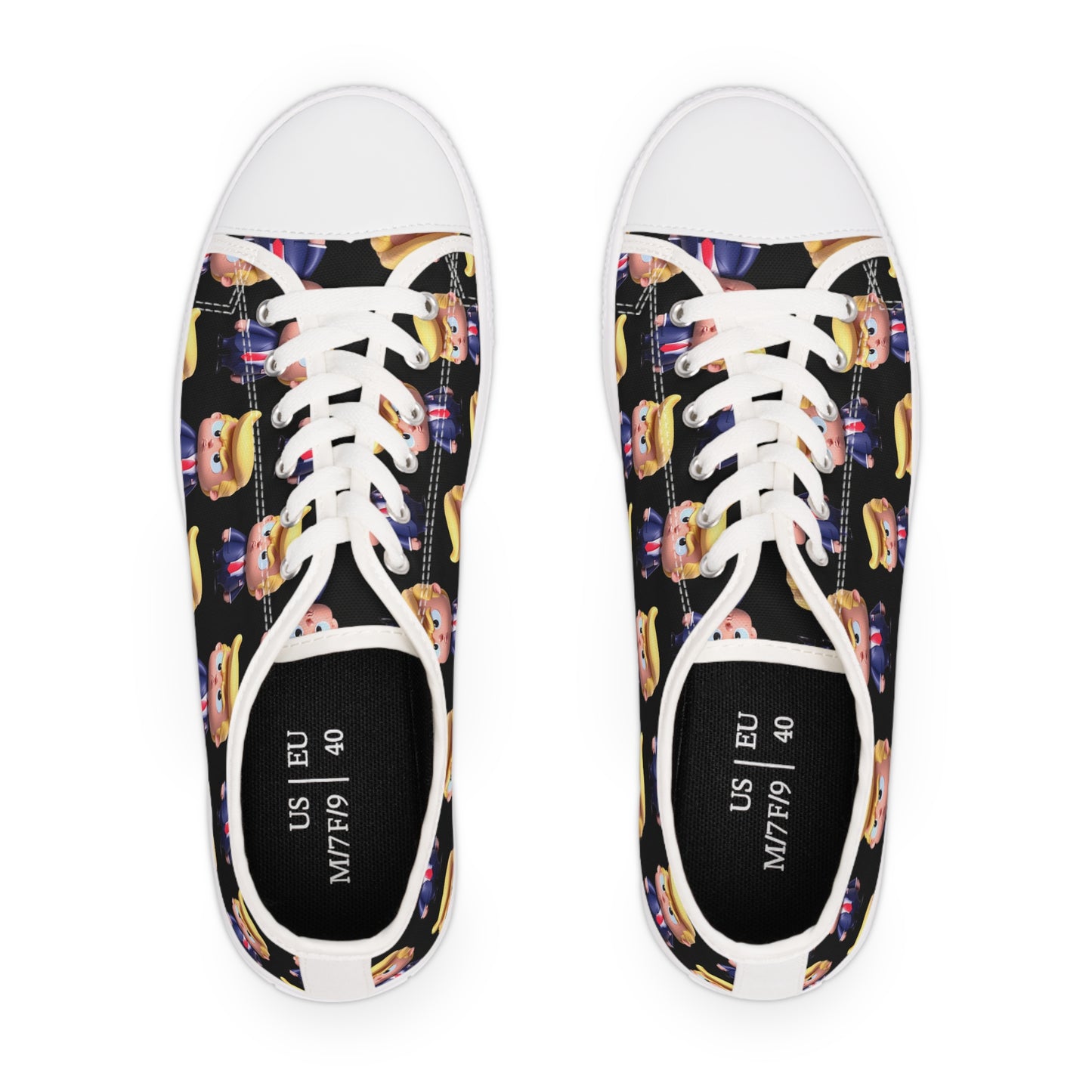 Little Trump all over Print black Women's Low Top Sneakers Shoes