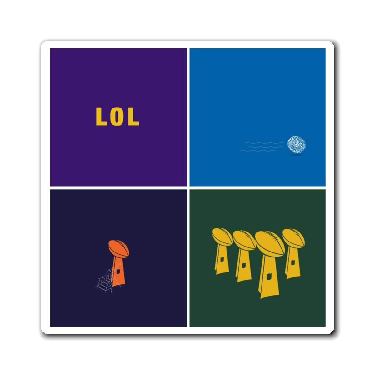 Bears Lions Vikings Packers Trophy Magnet