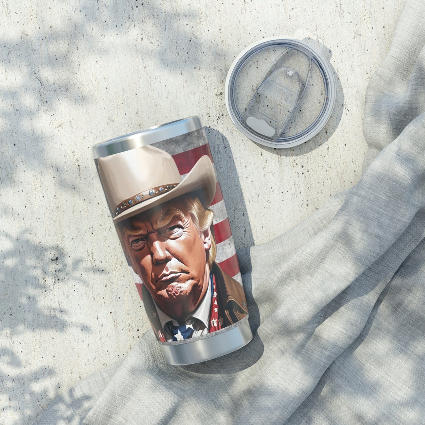 Cowboy Trump American Flag Stainless Vagabond 20oz Tumbler