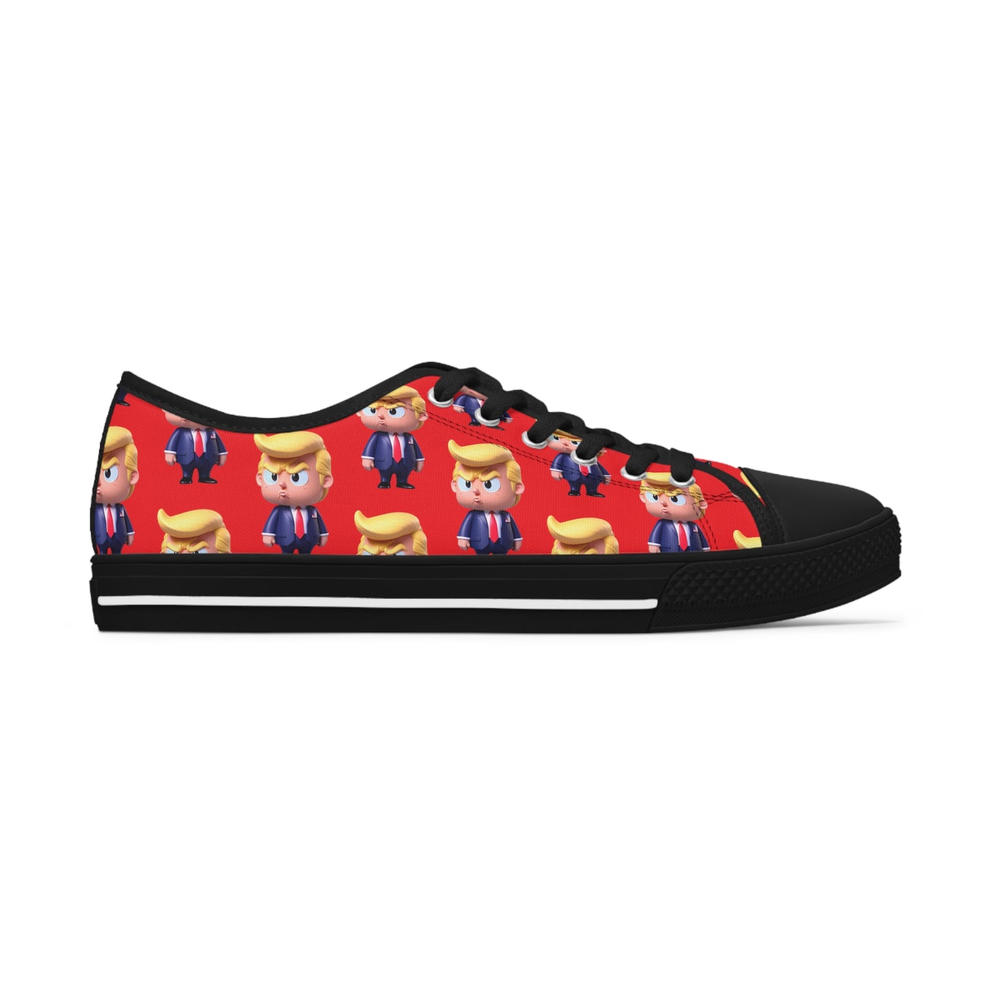 Little Trump all over Print Red Women's Low Top Sneakers Shoes
