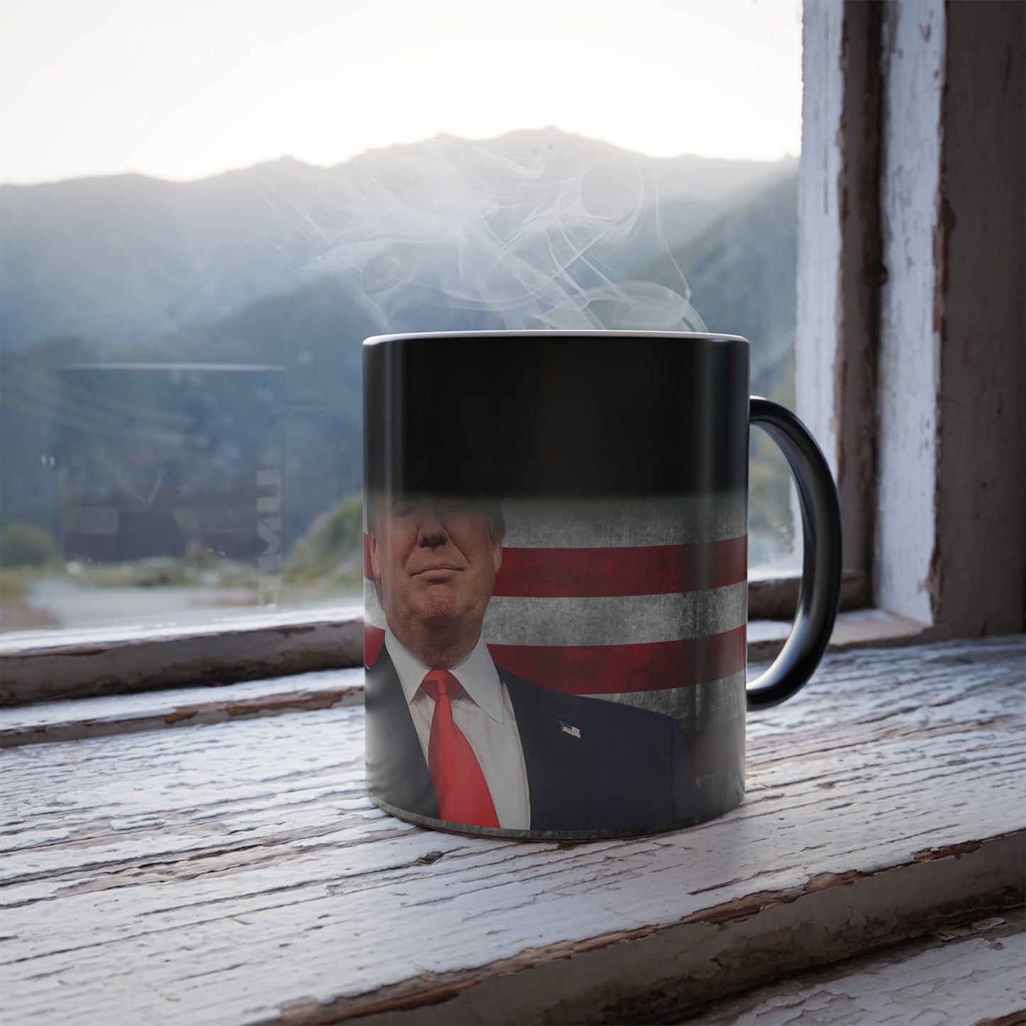 Color Changing Trump American Flag Heat Reacting Coffee Mug 11oz