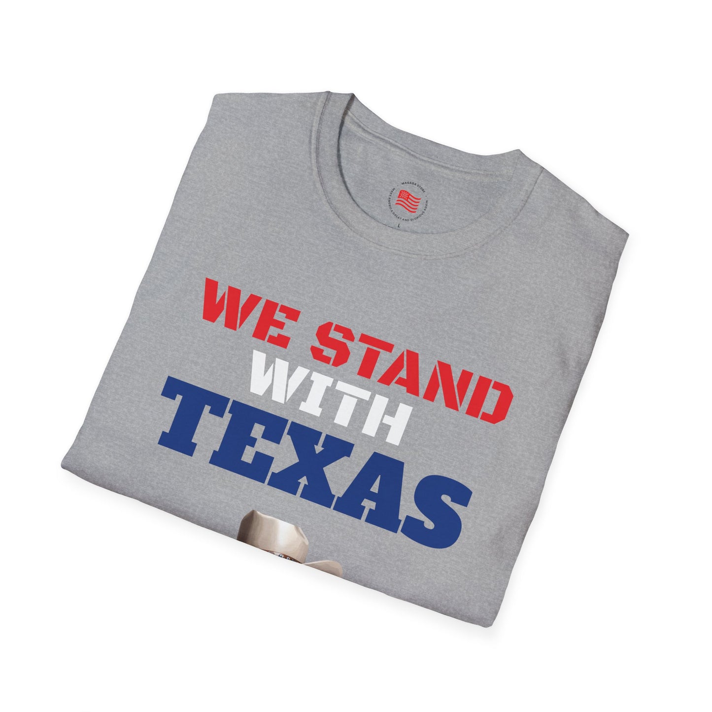 We Stand With Texas Flag Trump 2024 Unisex Softstyle T-Shirt MAGA