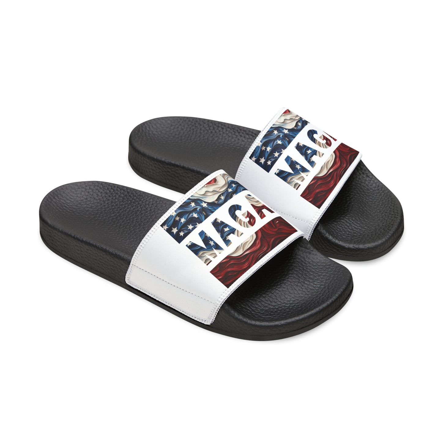 Bequeme PU-Sandalen MAGA für Herren in Rot, Weiß und Blau von Trump