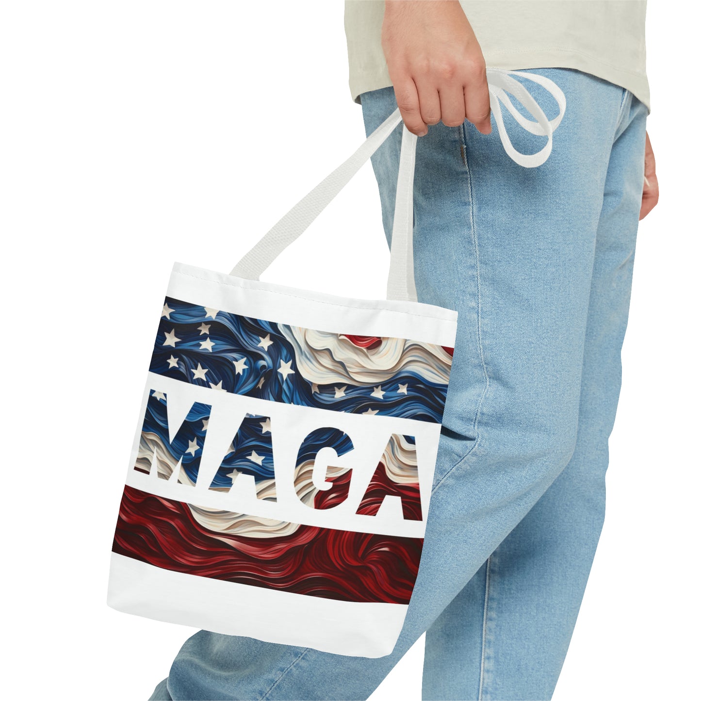MAGA Red White and Blue Trump Rally Heavy Duty Tote Bag