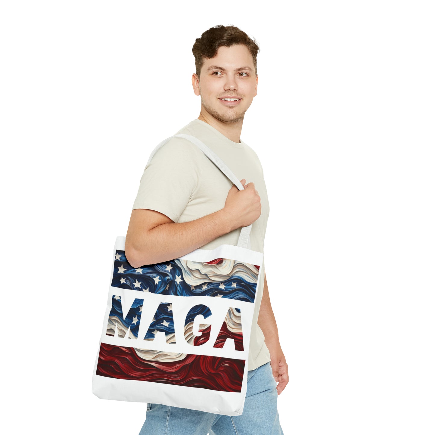 MAGA Red White and Blue Trump Rally Heavy Duty Tote Bag