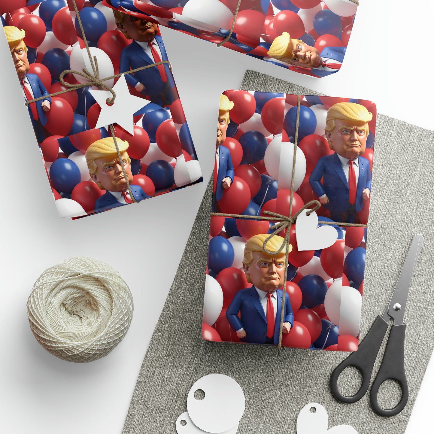 Trump Balloons Happy Birthday Red White MAGA Birthday Gift Present Wrapping Paper