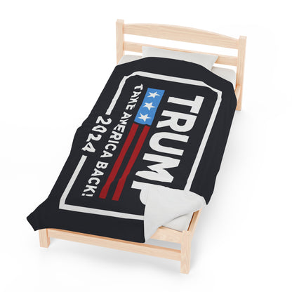 Trump 2024 Take America Back Velveteen Plush Blanket Mother's Father's Day Anniversary Gift Present