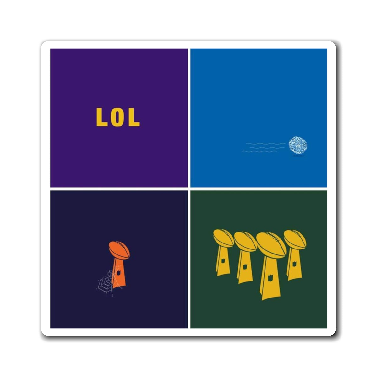 Bears Lions Vikings Packers Trophy Magnet