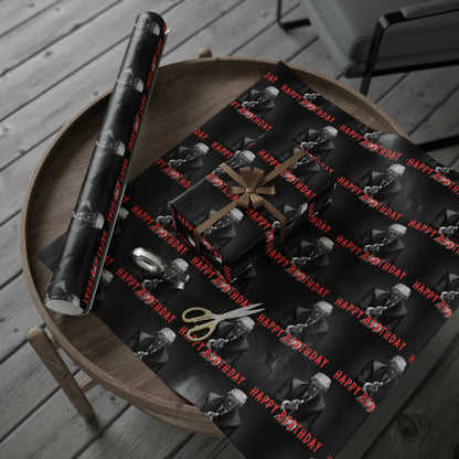 Happy Birthday Trump 2024 Black MAGA Birthday Gift Present Wrapping Paper