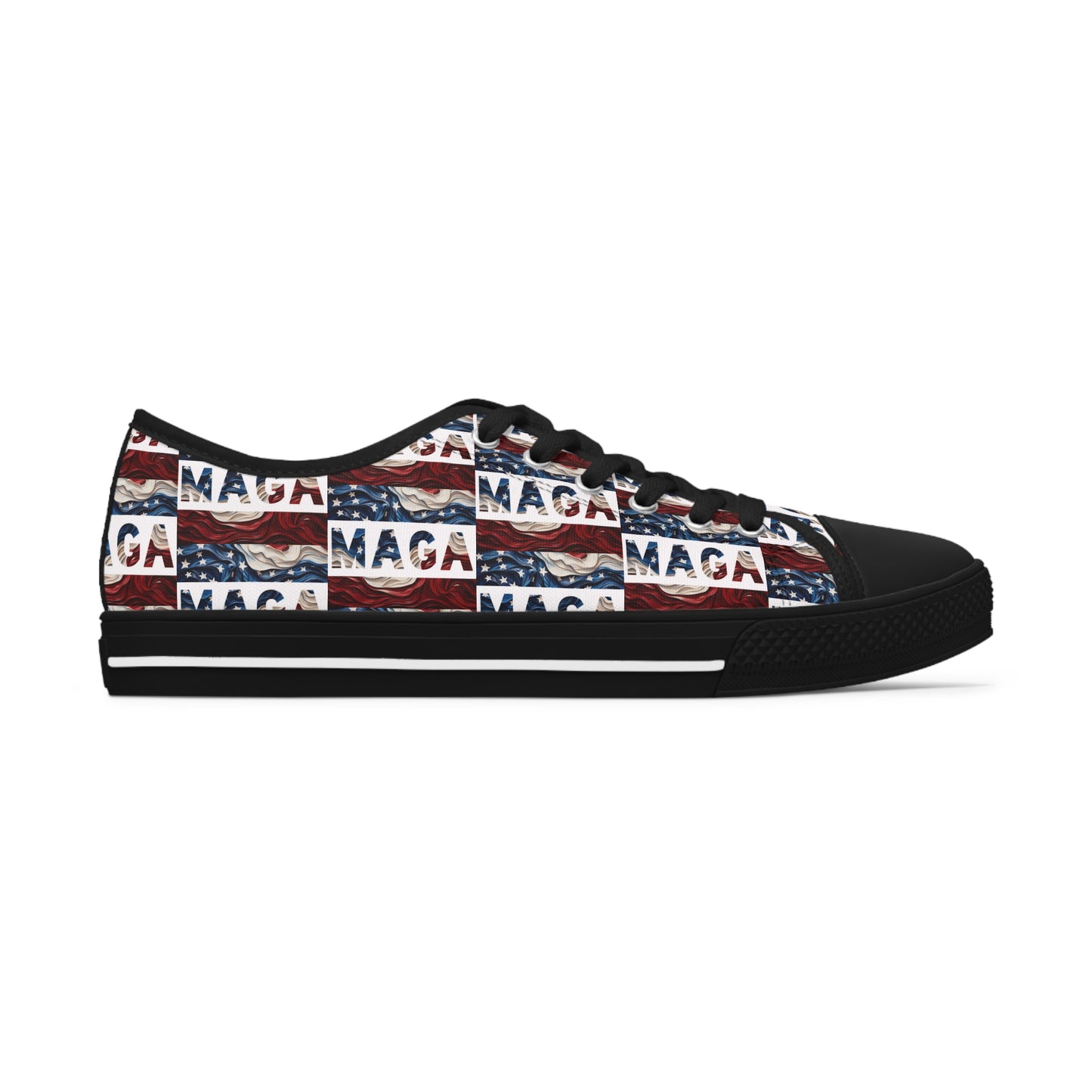 MAGA Trump Red white and blue All Over Print Women's Low Top Sneakers