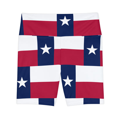 Texas State Flag Summer Rally BBQ Party Women's Workout Bike Comfy Shorts