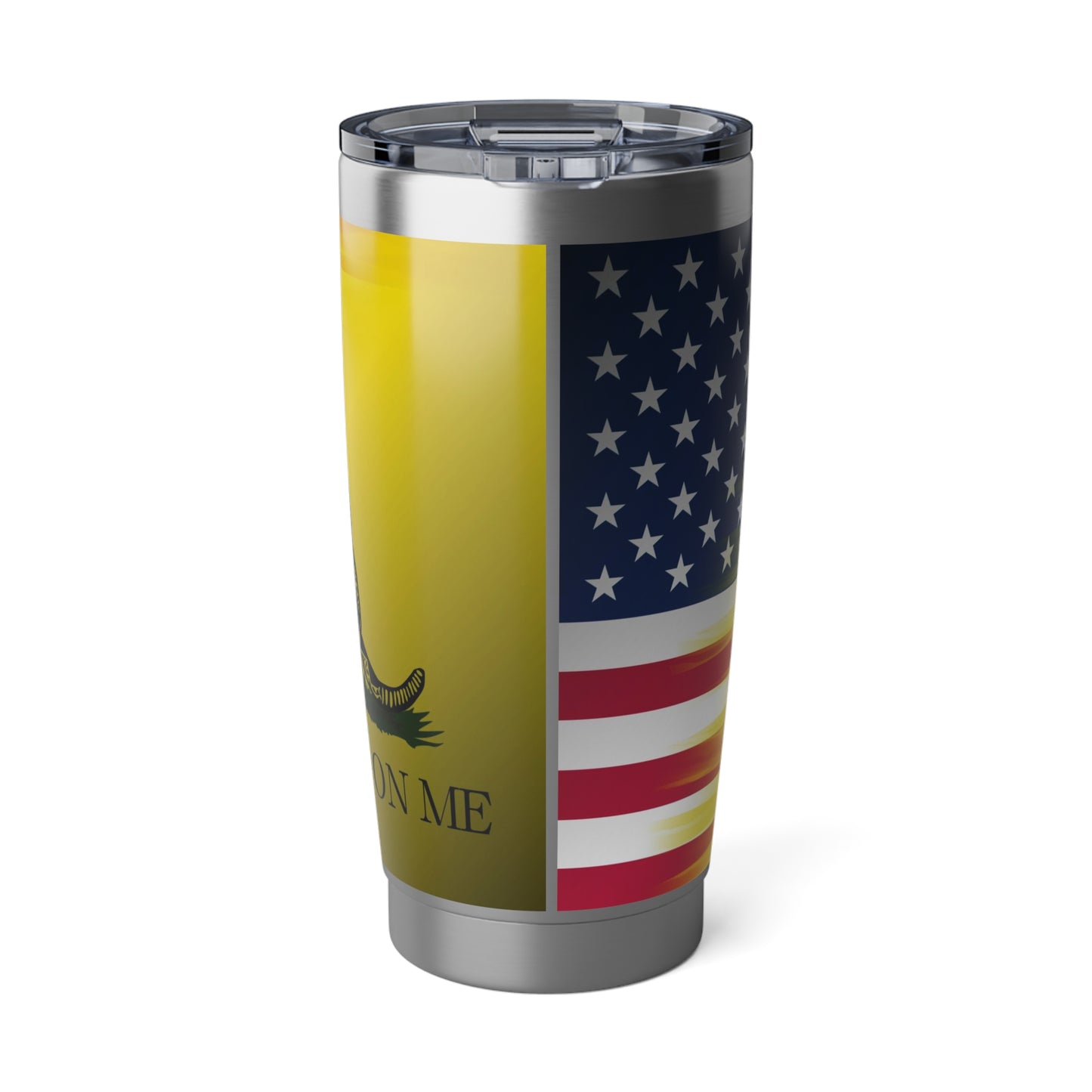 Dont tread on me and half American Flag Stainless Steel Vagabond 20oz Tumbler Gadsden