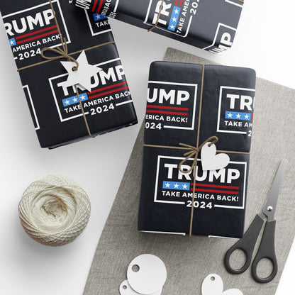 Trump 2024 Take America Back Christmas Gift Present Wrapping Papers