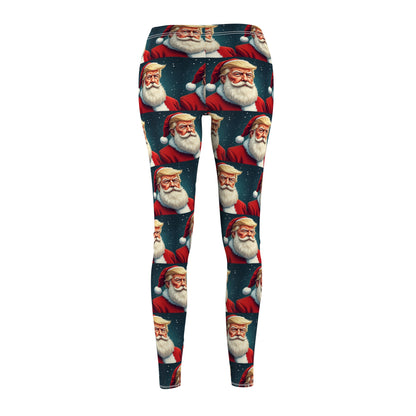 Santa Trump Christmas Hat 2024 MAGA Women's Casual Leggings