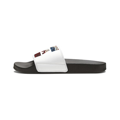 Women's Trump MAGA Red white and blue Comfy PU Slide Sandals