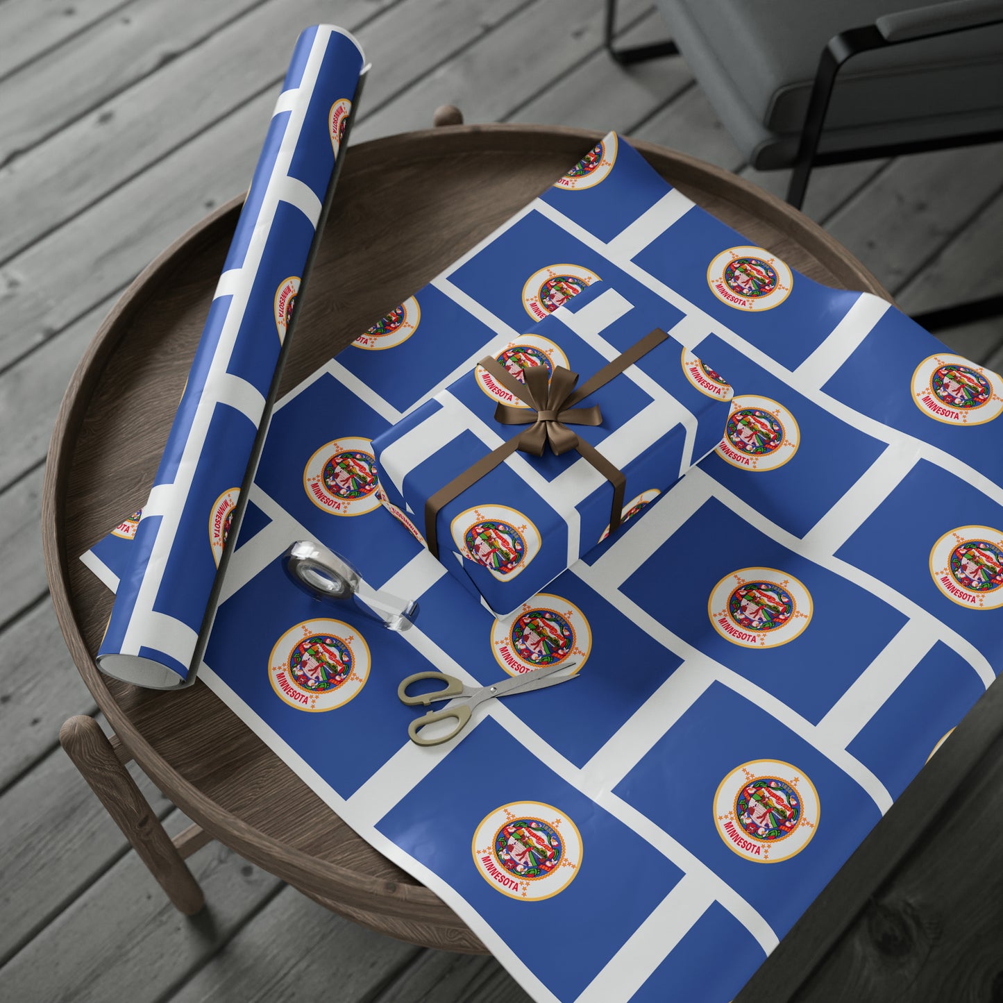 The ORIGINAL Minnesota State Flag Birthday Gift Wrapping Paper Don't Change our flag