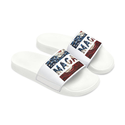 Bequeme PU-Sandalen MAGA für Herren in Rot, Weiß und Blau von Trump