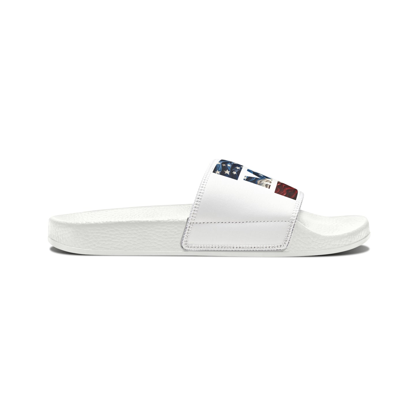 Women's Trump MAGA Red white and blue Comfy PU Slide Sandals