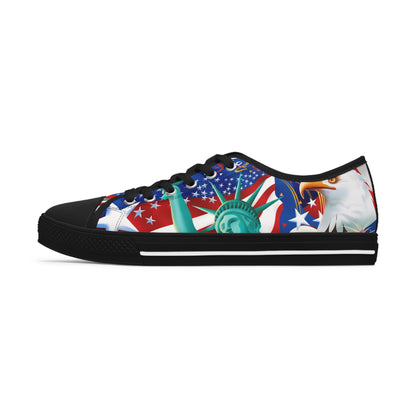 All American All-Over-Print-Damen-Low-Top-Sneakers USA 4. Juli