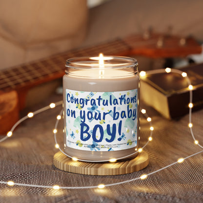 Congratulations on your baby Boy Scented Soy Jar Candle, 9oz