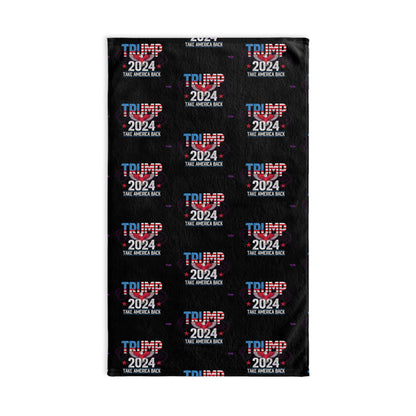 Trump 2024 Take Back America Black Kitchen Bathroom Soft Hand Towel