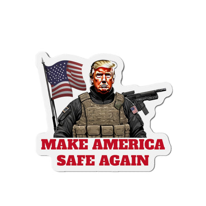 Make America Safe Again Soldier Army Trump Die-Cut Magnet