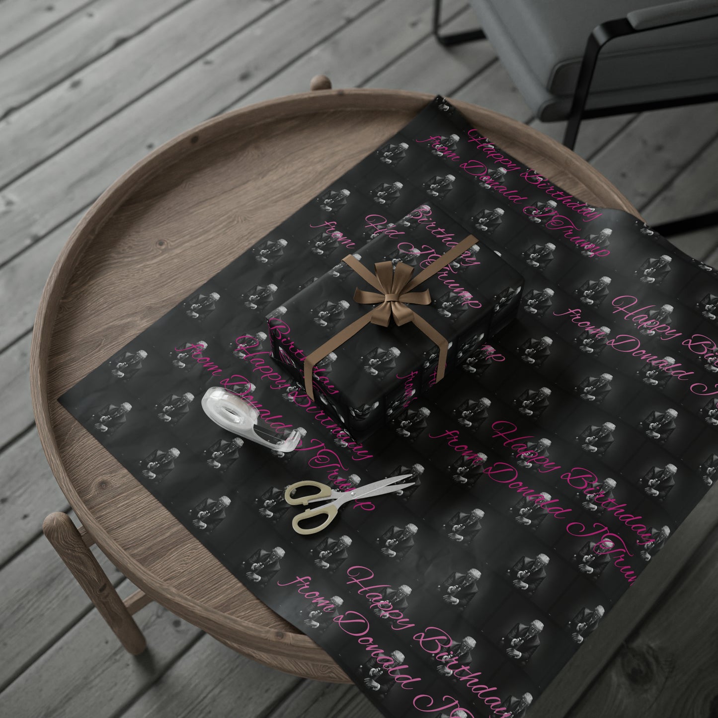 Happy Birthday From Donald J Trump Gift Wrapping Paper (Pink)