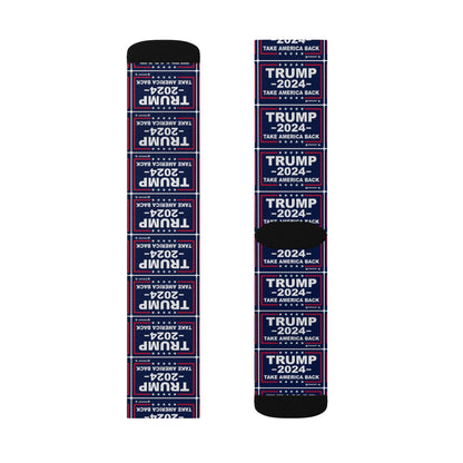 Trump 2024 Take America Back Cushioned Sublimation Socks