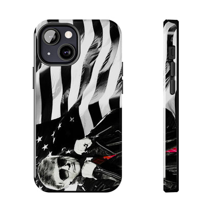 Cool Trump in Leather Jacket Black and White Apple iPhone Tough Phone Cases