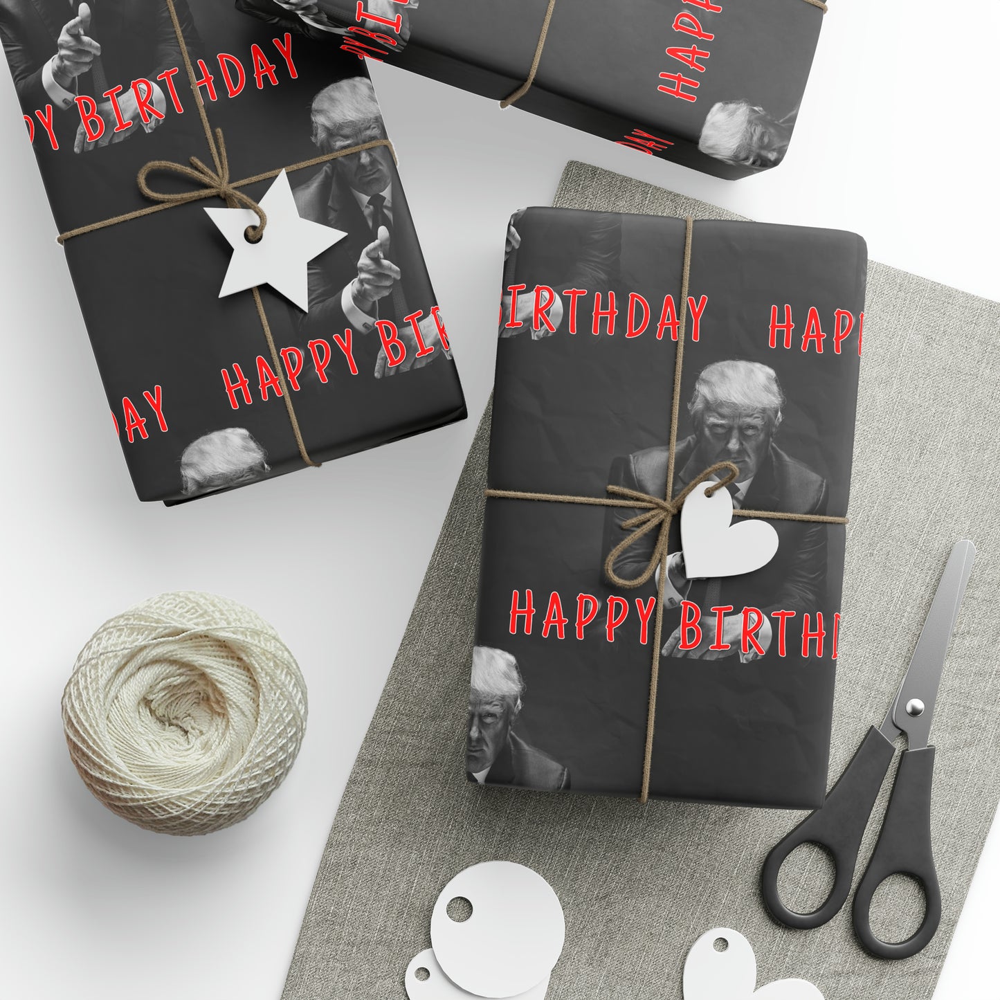 Happy Birthday Trump 2024 Black MAGA Birthday Gift Present Wrapping Paper