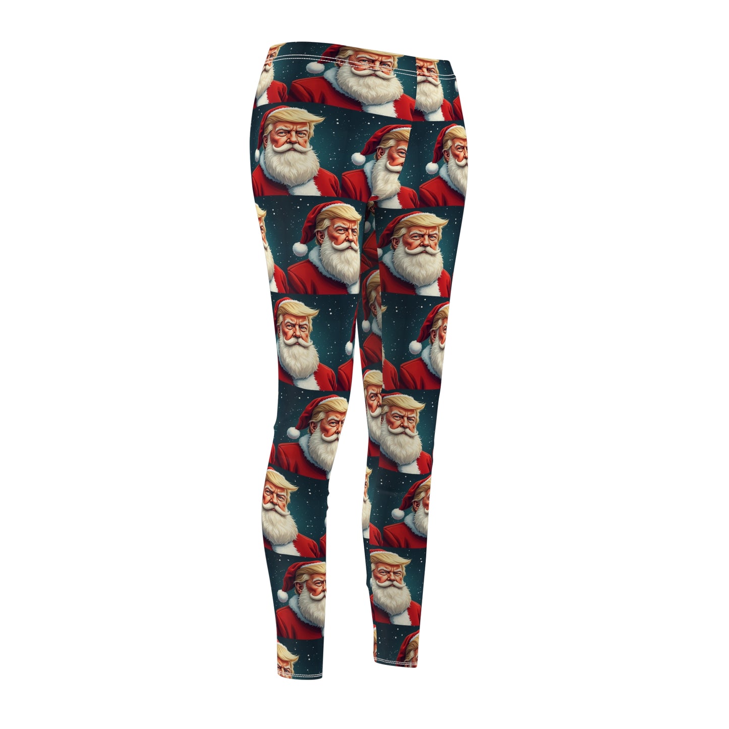 Santa Trump Christmas Hat 2024 MAGA Women's Casual Leggings