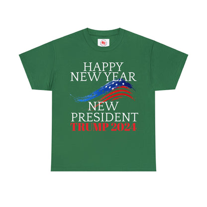 Happy New Year New President Trump 2024 Unisex Heavy Cotton Tee