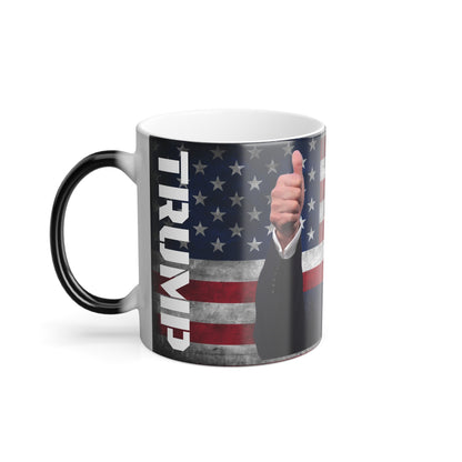 Color Changing Trump American Flag Heat Reacting Coffee Mug 11oz