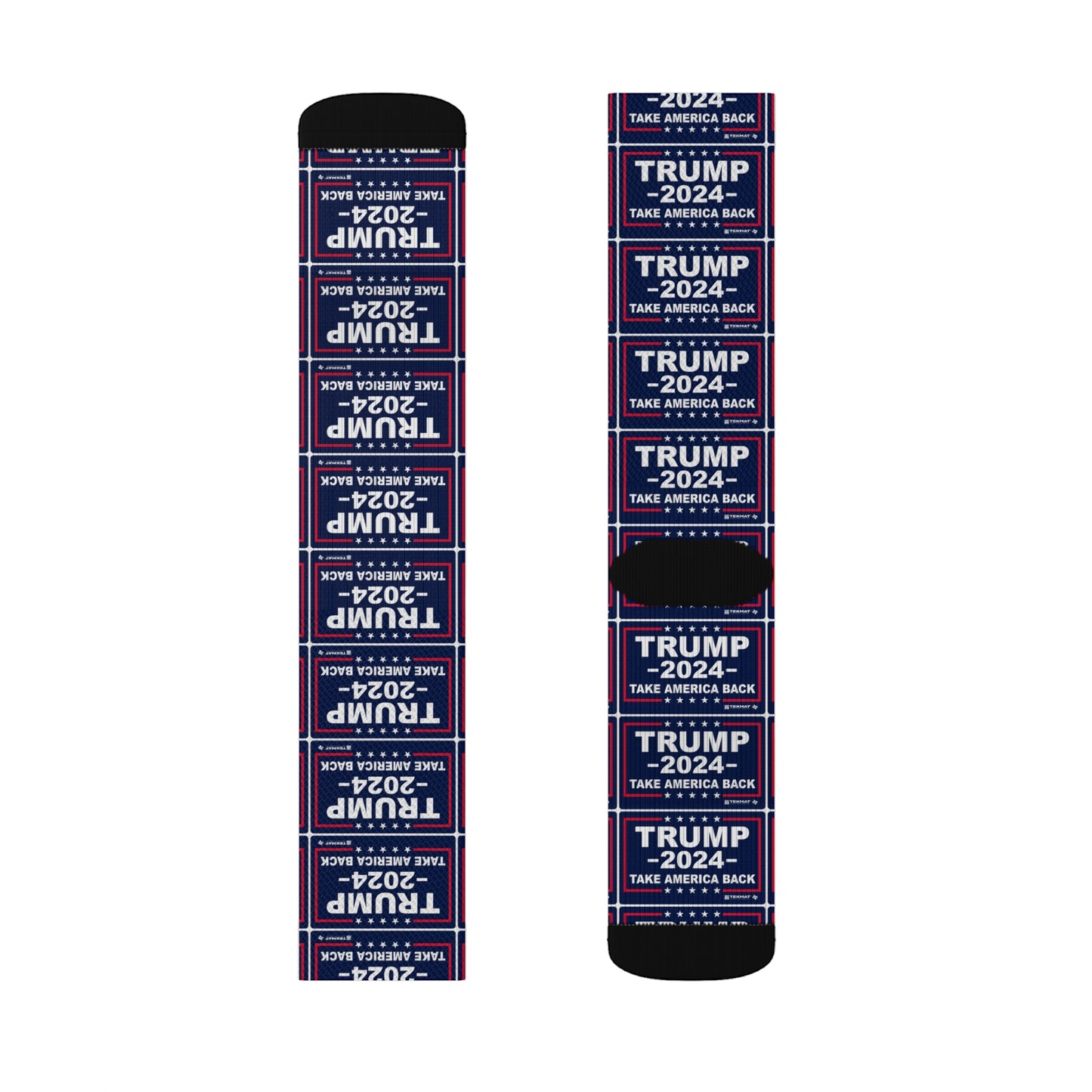 Trump 2024 Take America Back Cushioned Sublimation Socks