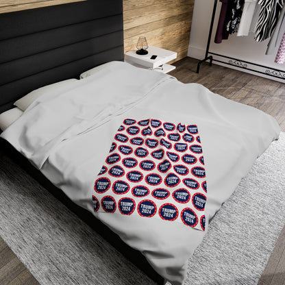 Trump 2024 Velveteen Plush Blanket MAGA