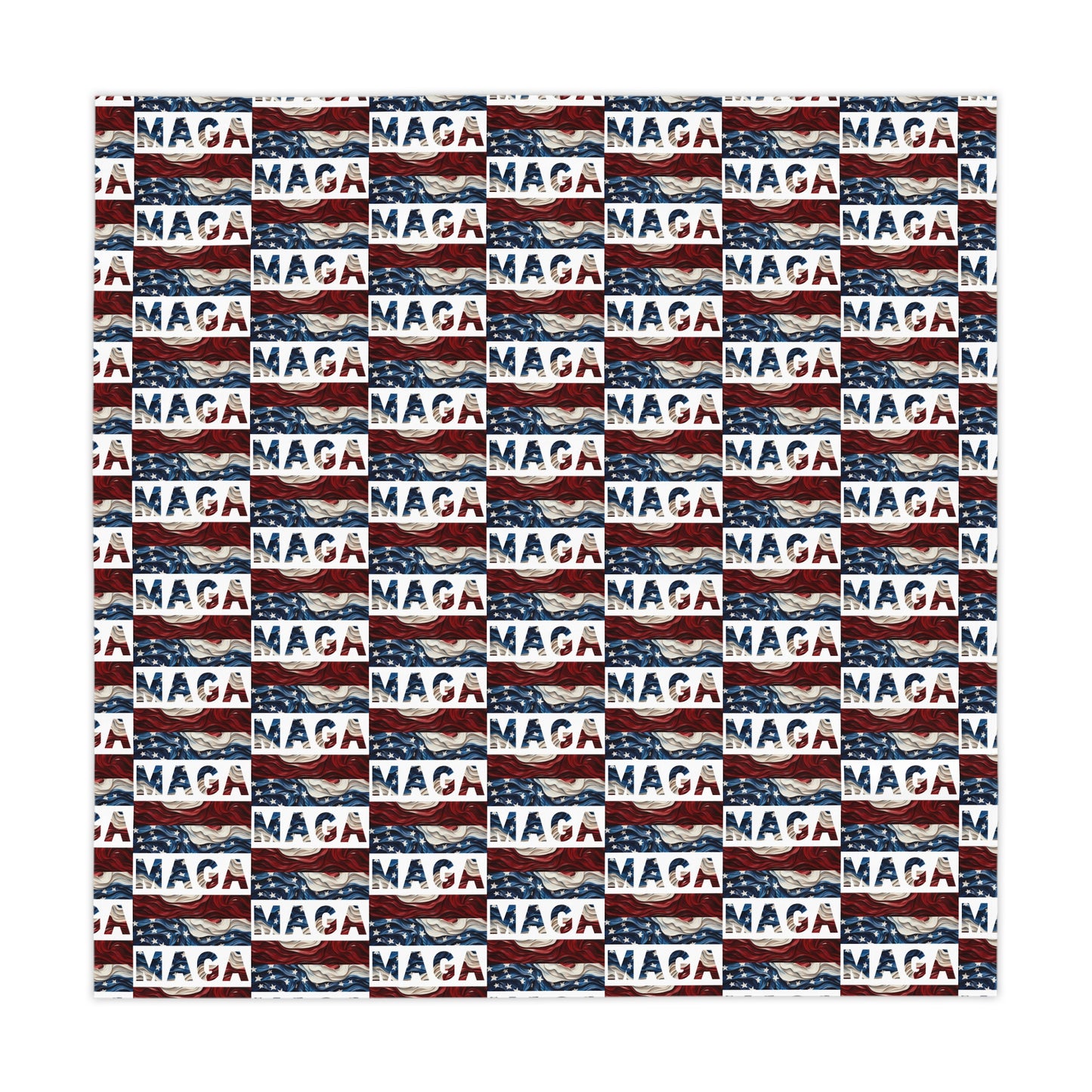 MAGA Red White and Blue Trump Celebration Fabric Tablecloth