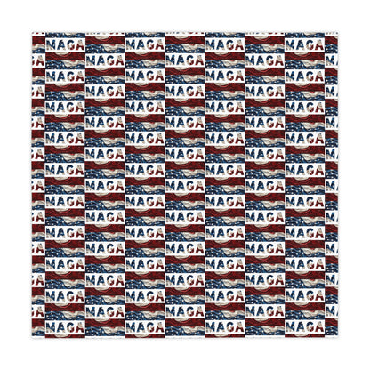 MAGA Red White and Blue Trump Celebration Fabric Tablecloth
