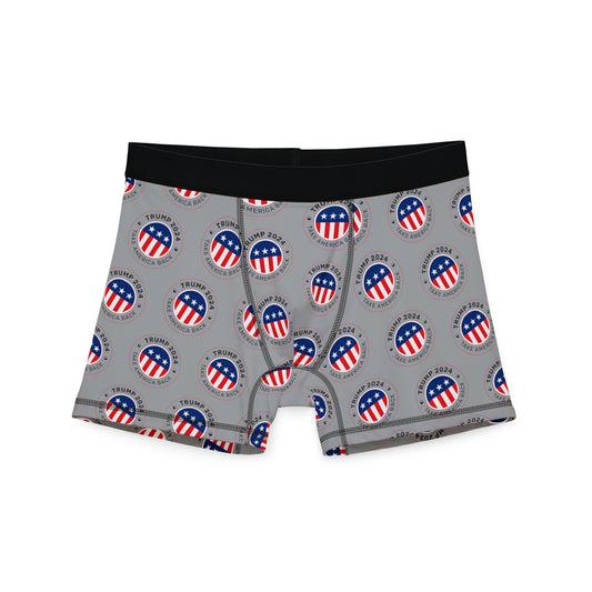 Trump 2024 Take America Back Grey All over Men's Boxer Briefs