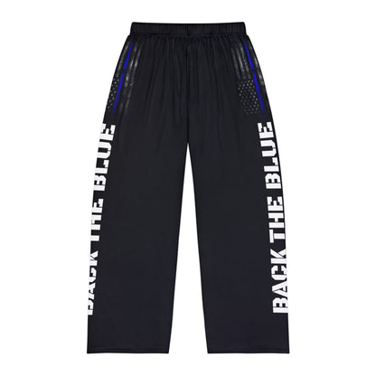 Back the Blue Flag Police Men's Polyester Lounge Comfy Pajama Pants MAGAGA Exclusive