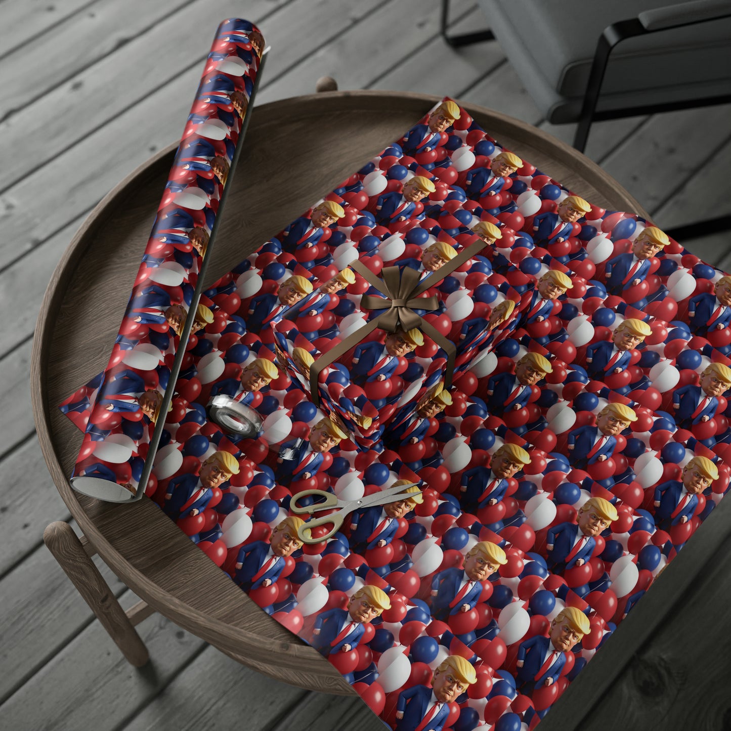 Trump Balloons Happy Birthday Red White MAGA Birthday Gift Present Wrapping Paper